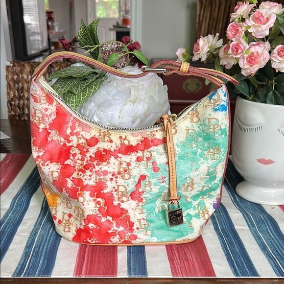 Dooney & Bourke Colorful paint splatter with logo Women's Bag small - Picture 1 of 12